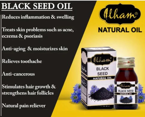 Alham Black Seed Oil 60ml – 100% Pure Cold-Pressed Nigella Sativa Oil