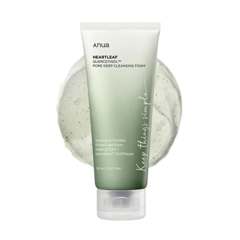 Anua Heartleaf Quercetinol Pore Deep Cleansing Foam – Gentle Face Wash for Sensitive & Acne-Prone Skin (150ml)