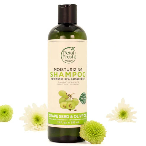 Petal Fresh Pure Grapeseed & Olive Shampoo – 355ml Nourishing Formula for Strong, Shiny Hair