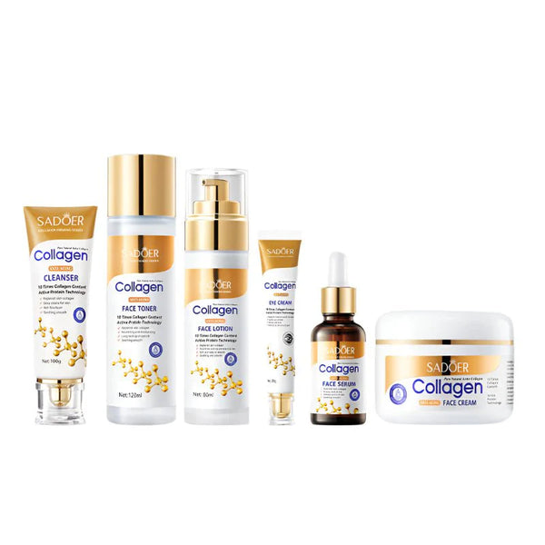 Sadoer Collagen Firming Radiance Full Skincare Set – 6-Step Anti-Aging Kit for Youthful, Glowing Skin (Original)