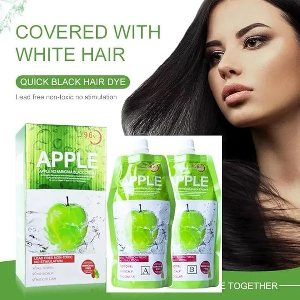 Apple Natural Hair Color Cream – Ammonia-Free, Herbal Formula for Long-Lasting Shine & Grey Coverage